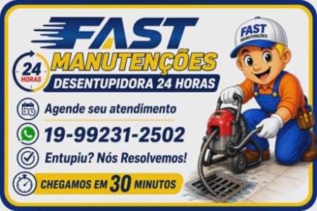19-99231-2502 Desentupidora no Vida Nova em Campinas - Desentupidora Fast Manutenções.